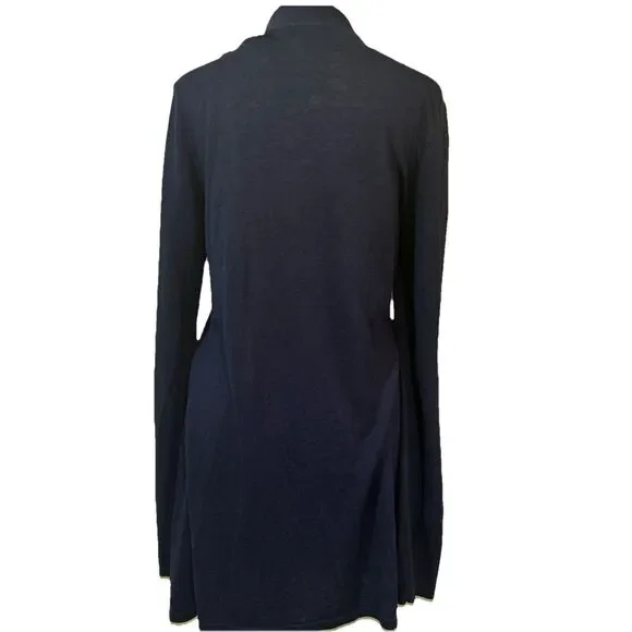 41 Hawthorn Womans Cardigan Top Blue Size Medium Solid Long Sleeve Open Front - Picture 2 of 6